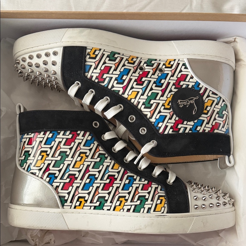 Colorful Patterned High-Top Sneakers